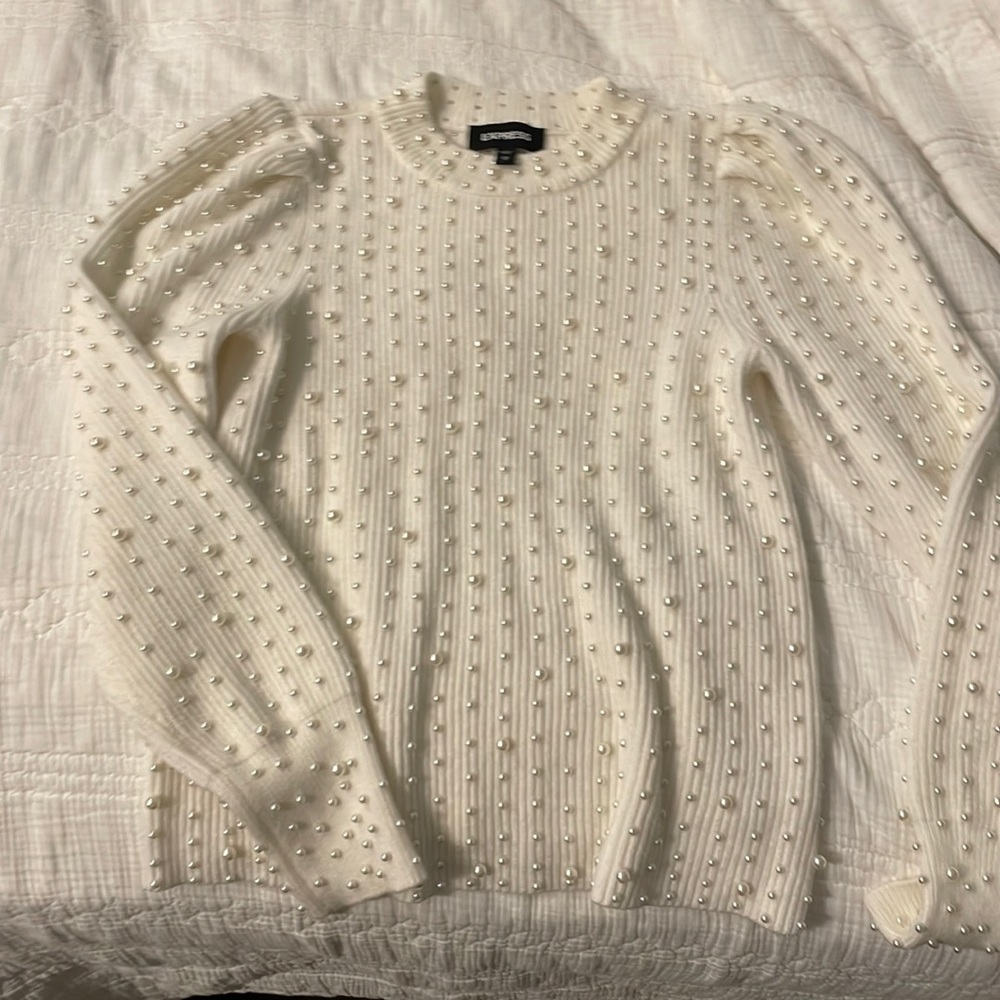 Medium pearl embellished express sweater